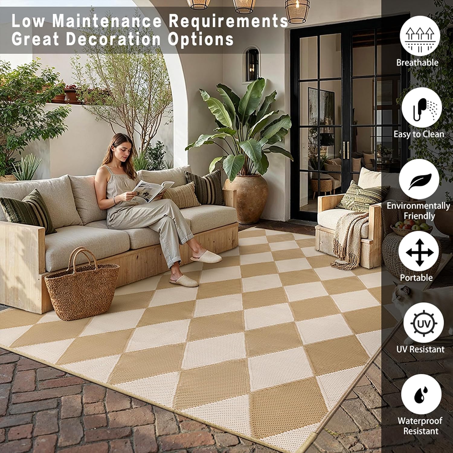 Уличный пластиковый коврик с к – обзор и цена Outdoor Camping Rugs 8X10
