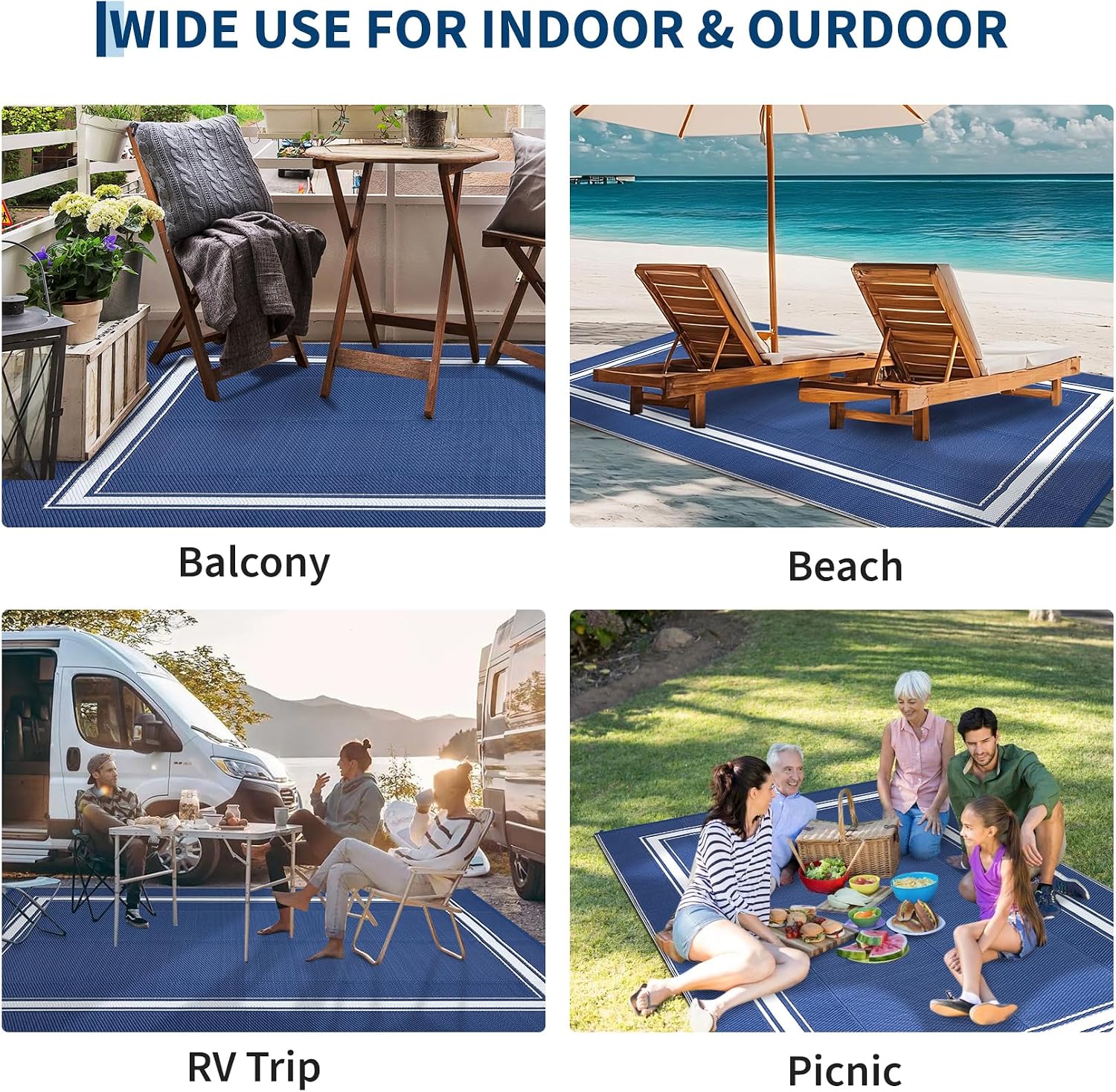 Ковер для улицы 8x10/9x12 футо – обзор и цена Outdoor Camping Rugs 8X10