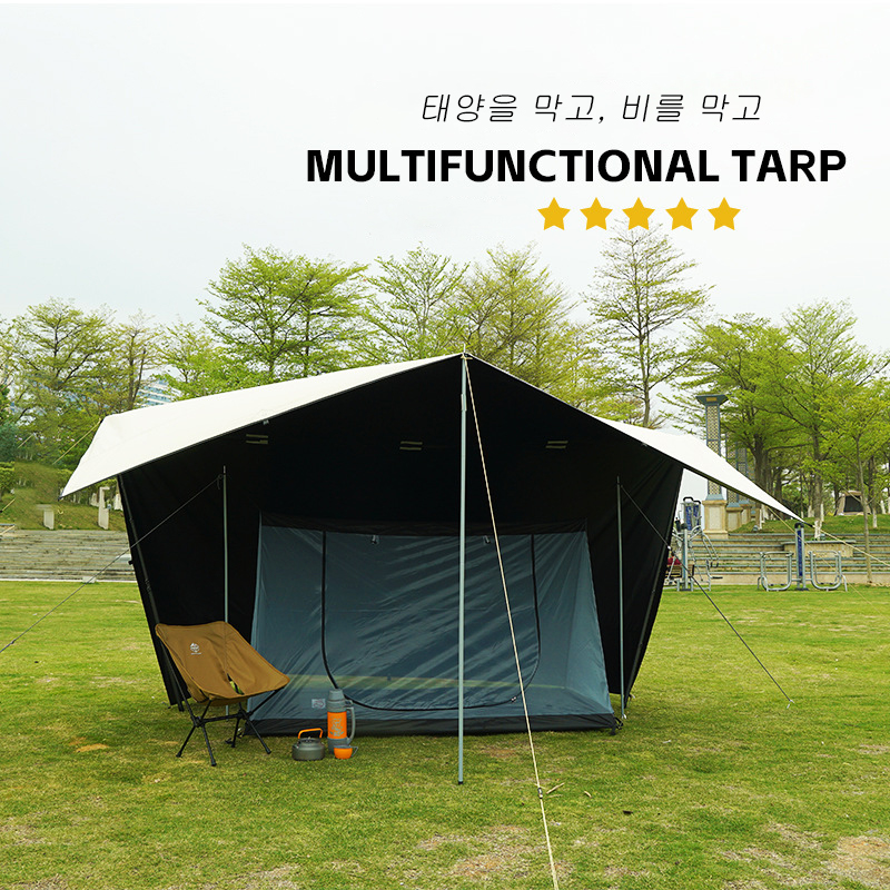 19-подвесной брезент с черным  – обзор и цена Waterproof Tarp Shelter